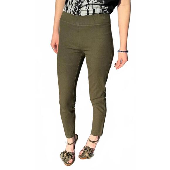 Joseph Italy Women’s 34 Seaweed Green Garbadine Stretch Leggings – Elastic Waist